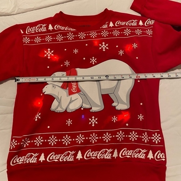 Coca-Cola Polar Bear Crew Neck Light Up Festive Sweatshirt Size XS. 2022 - Picture 12 of 16